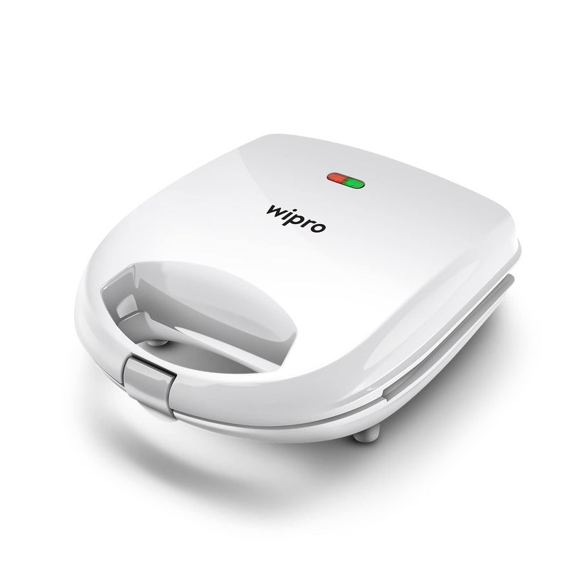 WIPRO صانعة السندويشات توستر فستا BS101 700 واط، أبيض، تحكم تلقائي في درجة الحرارة، مؤشر LED ذكي، غير لاصق - خالي من BPA و PFOA، ضمان لمدة سنة، حجم خبز عادي لقطعتين - Image 1