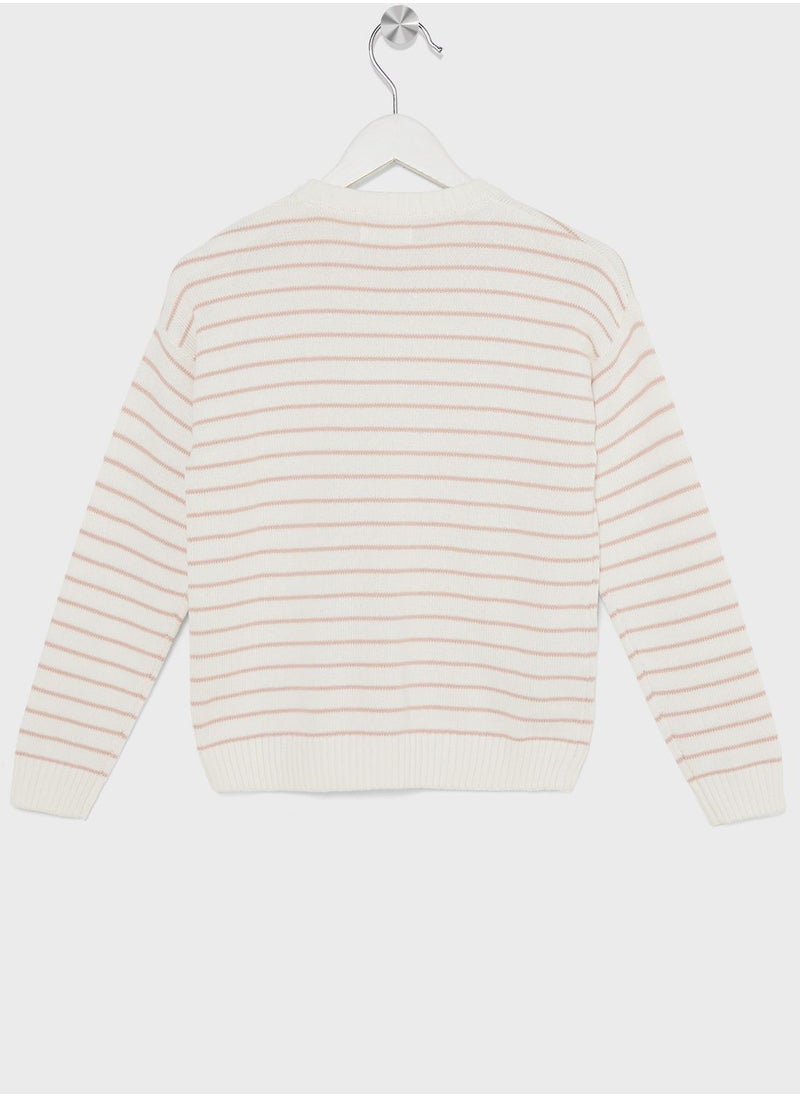 MANGO - Kids Striped Sweater - Image 1