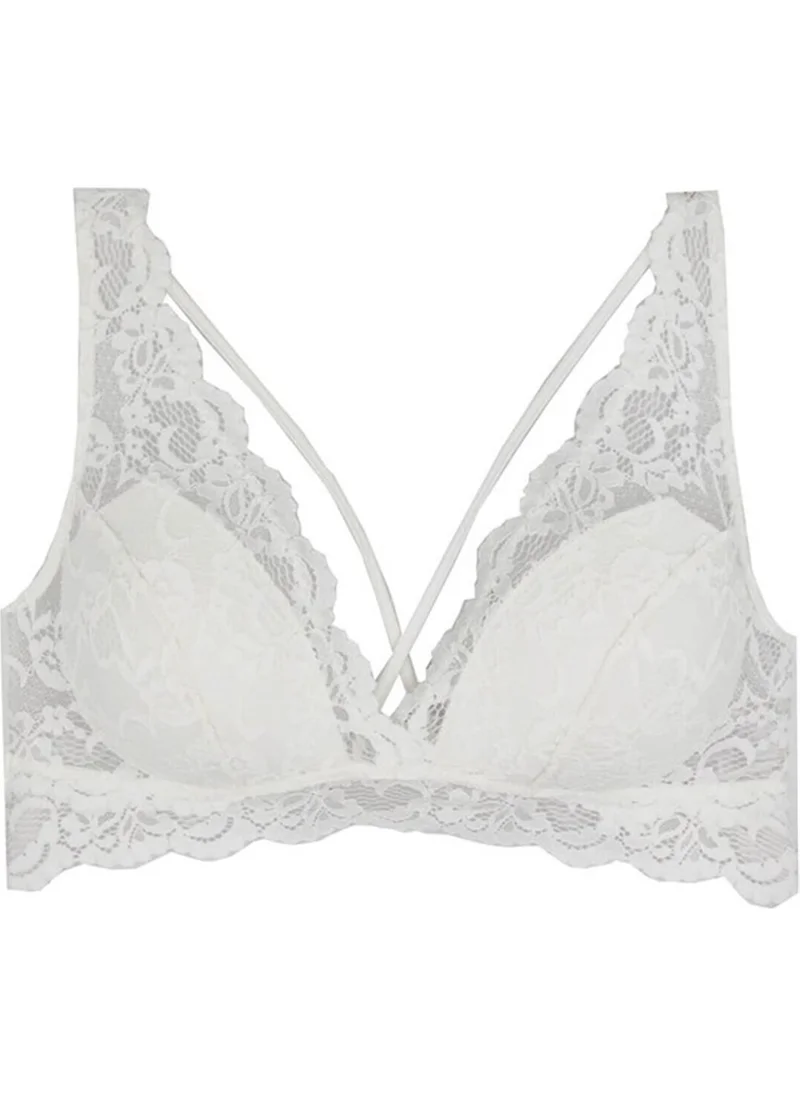 Magic Form 1570 Padded Lace Bralette Bra - Ecru