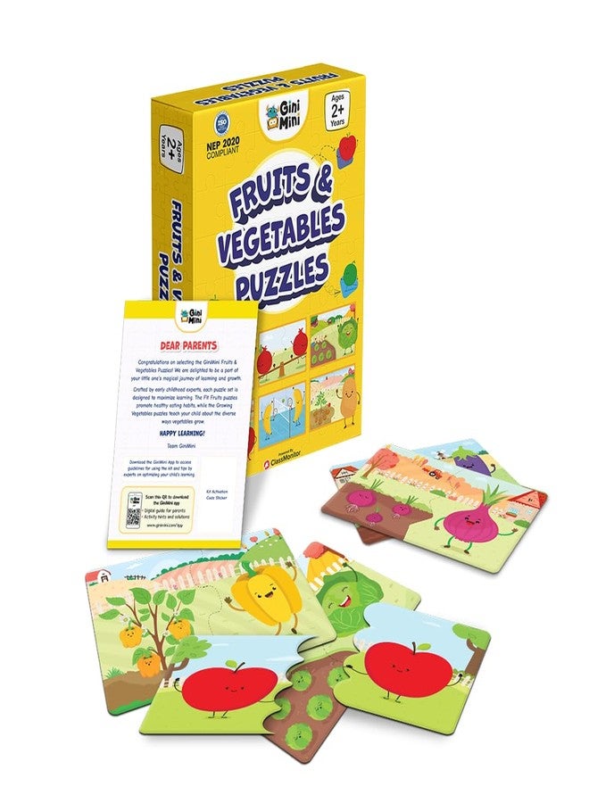 GiniMini Combo Set of 3 Jigsaw Puzzles for Kids | 2-Piece Animals, Transport, Fruits & Vegetables Puzzles | Educational Toy for Cognitive Development | Fine-Motor Skills | Age 1, 2 & Above - Image 5