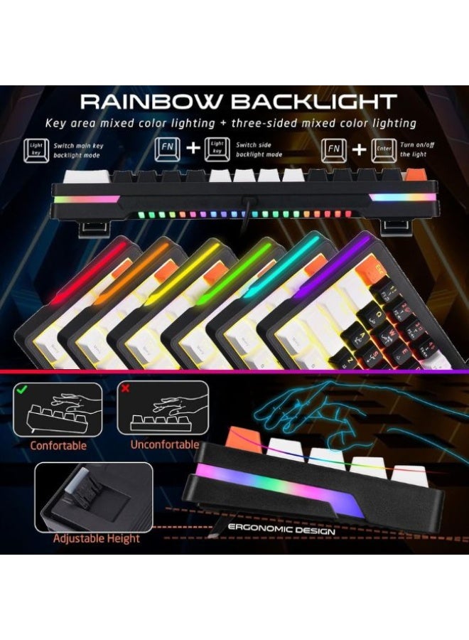 جايم أون سلسلة MAGPRO GOMK60-RS لوحة مفاتيح ألعاب ميكانيكية سلكية RGB مغناطيسية بنسبة 60%، تصميم مدمج 68 مفتاح، مفتاح وردي (خطّي)، نوع C، 18 وضع RGB، إنجليزي/عربي، برنامج تشغيل مخصص - Image 5