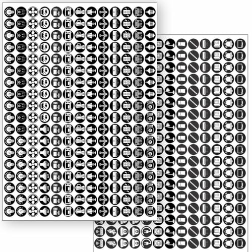 CVANU Self-Adhesive Switch ID Sticker on White Vinyl 2-A4 Sheets for Home| Office Electric Board Appliances_Black & White - Image 2