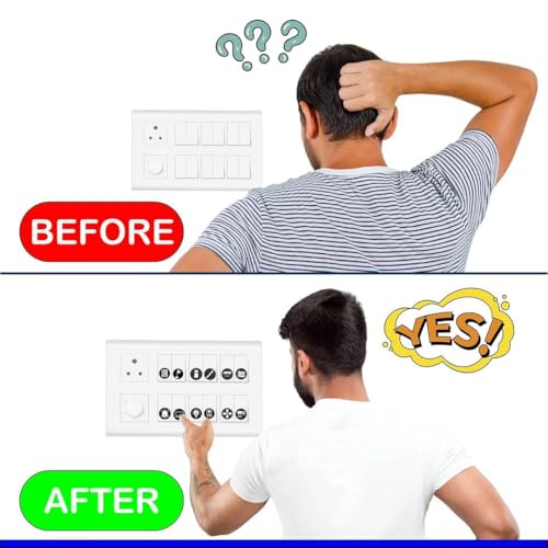 CVANU Self-Adhesive Switch ID Sticker on White Vinyl 2-A4 Sheets for Home| Office Electric Board Appliances_Black & White - Image 3