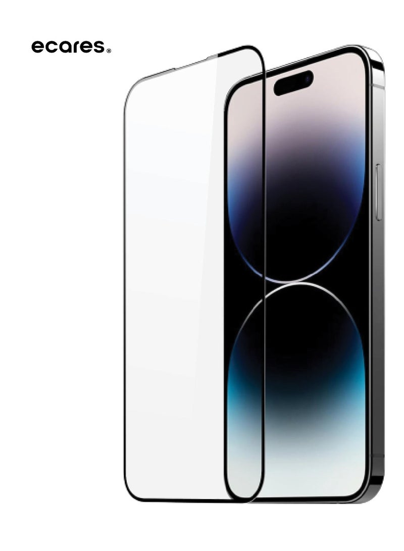 ECARES® iPhone 15 Pro Screen Protector, HD Clear, 9H Tempered Glass, Military Grade Protection, Scratch Resistant, Anti-Fingerprint, Full Coverage, Anti Yellowing, Bubble Free, (Pack-2) - Image 1