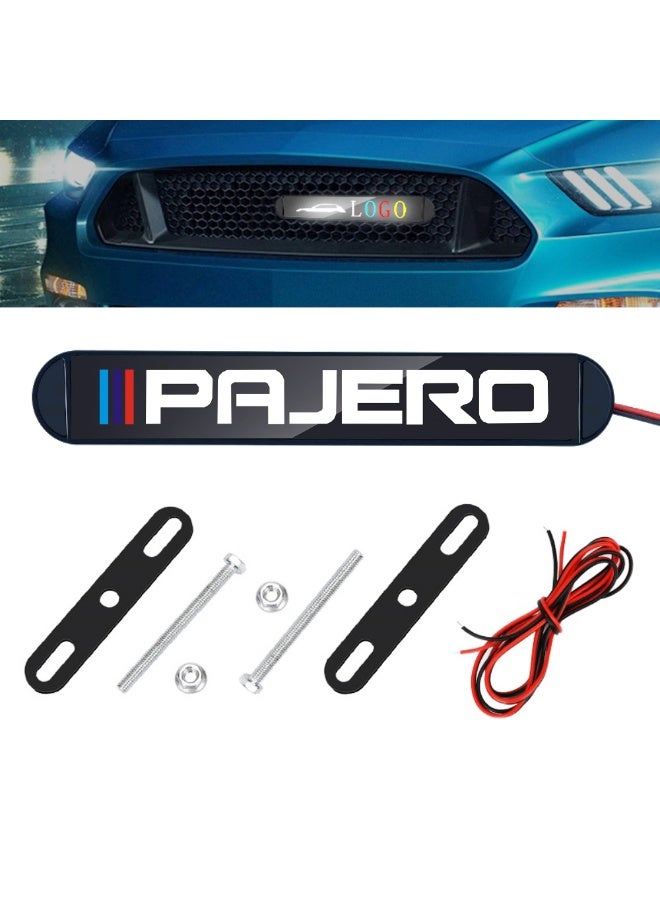 Vierex LED Front Grille Emblem Light for Mitsubishi Pajero – Illuminated Car Hood Grill Badge Logo Accessories for Pajero Front Net Decoration - Image 1