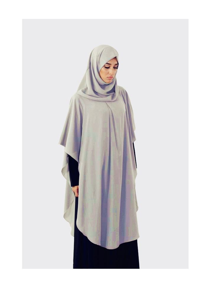 حجاب بأكمام طويلة رمادي - Image 1