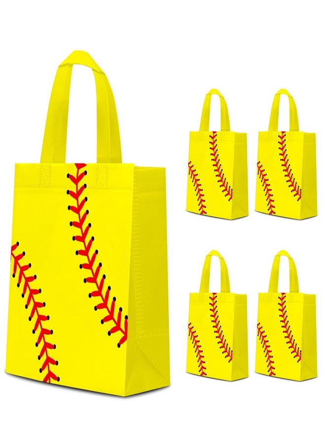 KERINGO 24 PCS Softball Gift Bags Sports Party Favor with Handles Reusable Softball Goodie Snack Favor Bag Non Woven Party Favor Bags for Sports Birthday Supplies - Image 4
