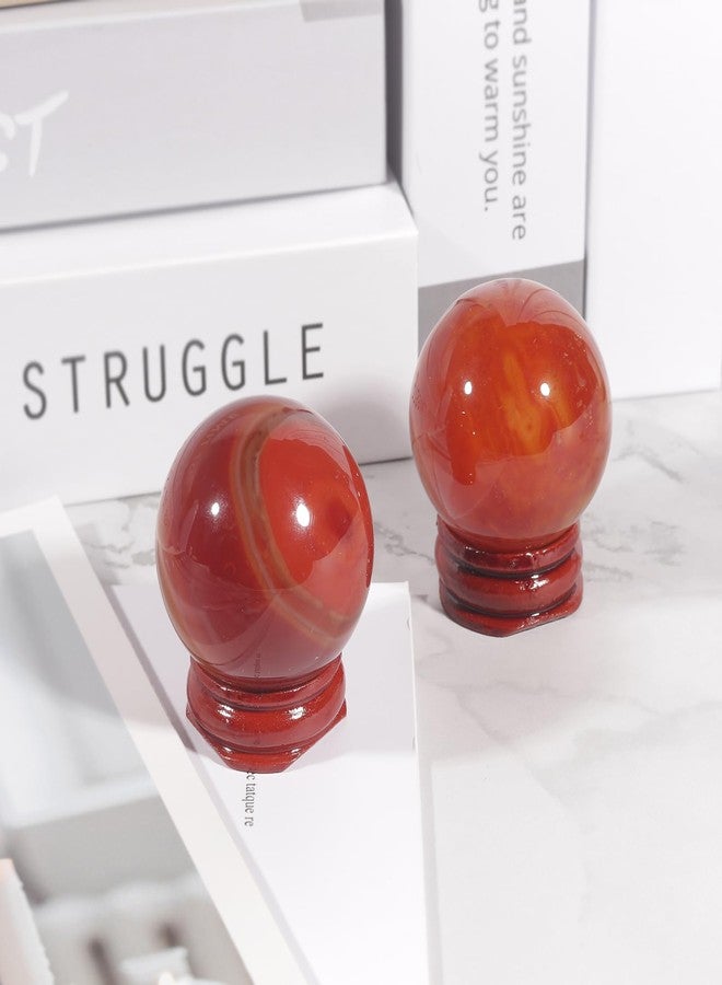 Loveliome 40 mm Carnelian Healing Crystal Ball, Home Decoration Fengshui Divination Sphere with Wood Stand - Image 3