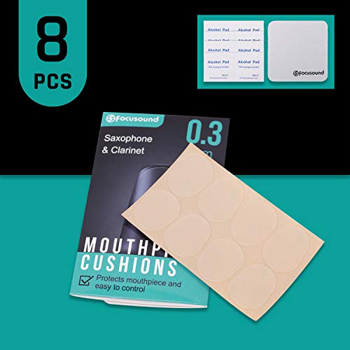 Focusound Saxophone & Clarinet Mouthpiece Cushions, Thin, 0.3mm Clear, 8-Pack… - Image 2