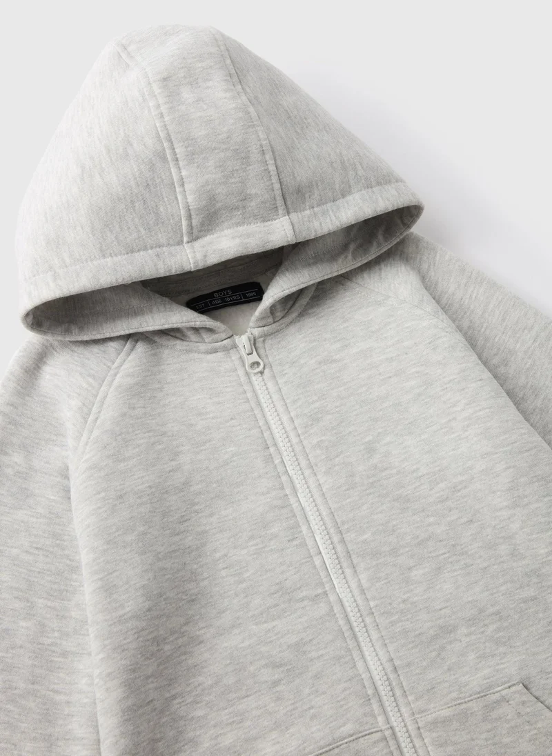Matalan Boys Grey Zip Up Hoodie