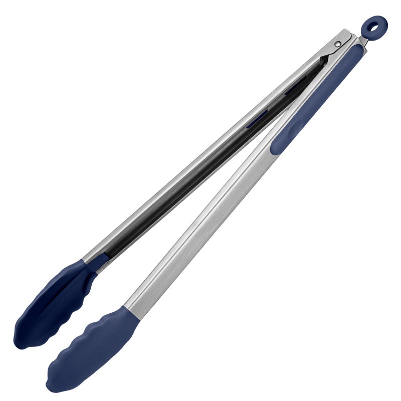 U-Taste 600F Heat Resistant Kitchen Tongs UTaste 16 in Extra Long Large Silicone Cooking Tong with Non Stick Rubber Tips Non Slip Silicon Coated 188 Stainless Steel Handle for Grill BBQ Midnight Blue - Image 2