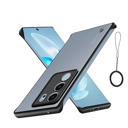 Pikkme Thermoplastic Polyurethane Vivo V29 / V29 Pro 5G Back Cover | Hybrid Frameless | Full Camera Protection | Raised Edges | Frosted Matte Translucent Bumper Case for Vivo V29 / V29 Pro 5G (Black) - Image 1