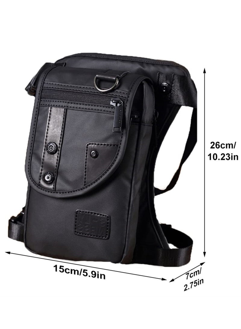Barakah Waterproof Oxford Drop Leg Bag with Adjustable Straps - Stylish Men's Messenger Shoulder Bag for Motorcycle Riding, Hiking, Traveling, Fishing and Cycling - Image 4