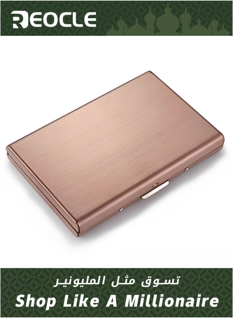 REOCLE Metal Card Holder Wallet Ultra Thin Stainless Steel Metal Wallets RFID Blocking Credit Card Wallet Holder Best Card Protector for Men & Women  - Image 1