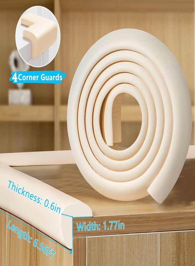 ZOMPAGO Baby Proofing Edge & Corner Protectors, White Foam L-Shape Self-Adhesive Bumper Strip + 4Corner Guards, Wall & Furniture Safety Bumpers for Nursery, Kitchen, Fireplace, Table, Desk - Image 2