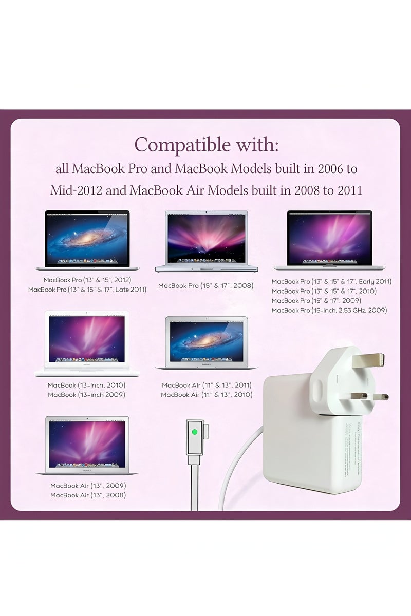 Flyview Compatible with MacBook Pro Charger 85W Replacement for L-Tip Models A1286 A1260 A1297 A1261 A1229 A1278 and All 45W 60W Mac 2009 2010 2011 Mid 2012 - Image 3