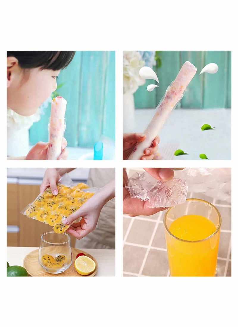 Excefore 200 PCS Disposable Ice Popsicle Mold Bags, BPA Free Ice Pop Pouch with A Funnel for Yogurt, Ice Candy, Ice Cream Party Favors  - Image 5
