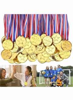 Excefore Winner Medals, 36 Pcs Plastic Medals Gold Medals for Kids with Ribbon Sports Day Medals for Children Party Favor Decorations, Sports Competition Awards  - Image 1