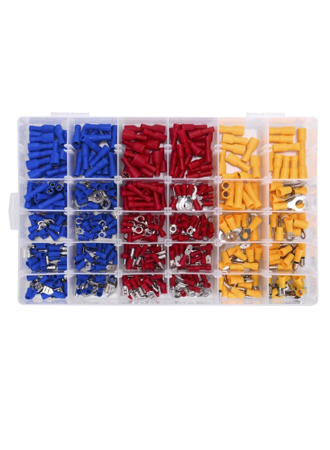 مجموعة موصلات بعقب للأسلاك الكهربائية المعزولة من 480 قطعة مع علبة أصفر/ أزرق/ أحمر - Image 1