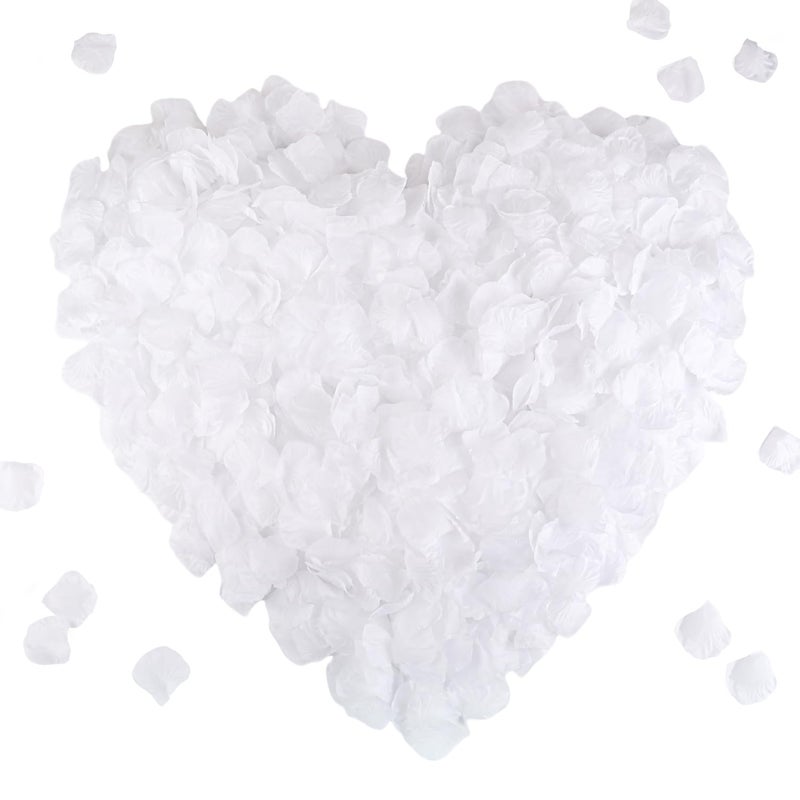 CODE FLORIST 2200 PCS Silk Rose Petals Wedding Flower Decoration White