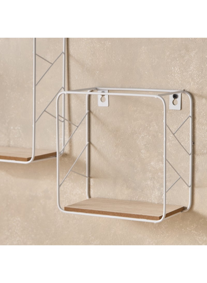 Home Box Sera 2-Piece Metal and MDF Board Wall Shelf Set 25 x 25 x 9.5 cm  - Image 3