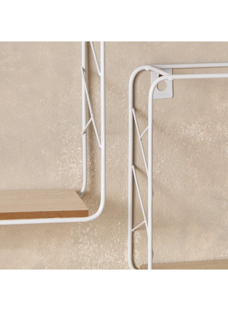 Home Box Sera 2-Piece Metal and MDF Board Wall Shelf Set 25 x 25 x 9.5 cm  - Image 4