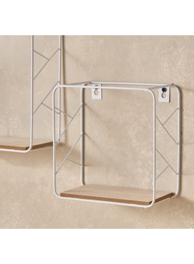 Home Box Sera 2-Piece Metal and MDF Board Wall Shelf Set 25 x 25 x 9.5 cm  - Image 4