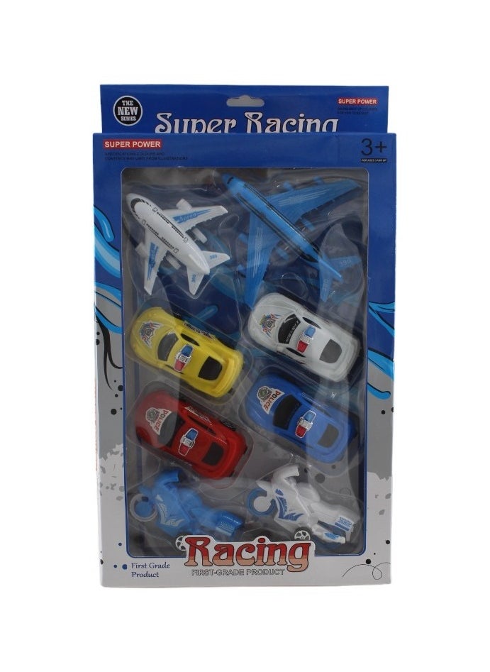 Rally Pull Back Racing Toy Set Airplanes Racing Cars Racing Bikes For Kids Toy Playset  - Image 3