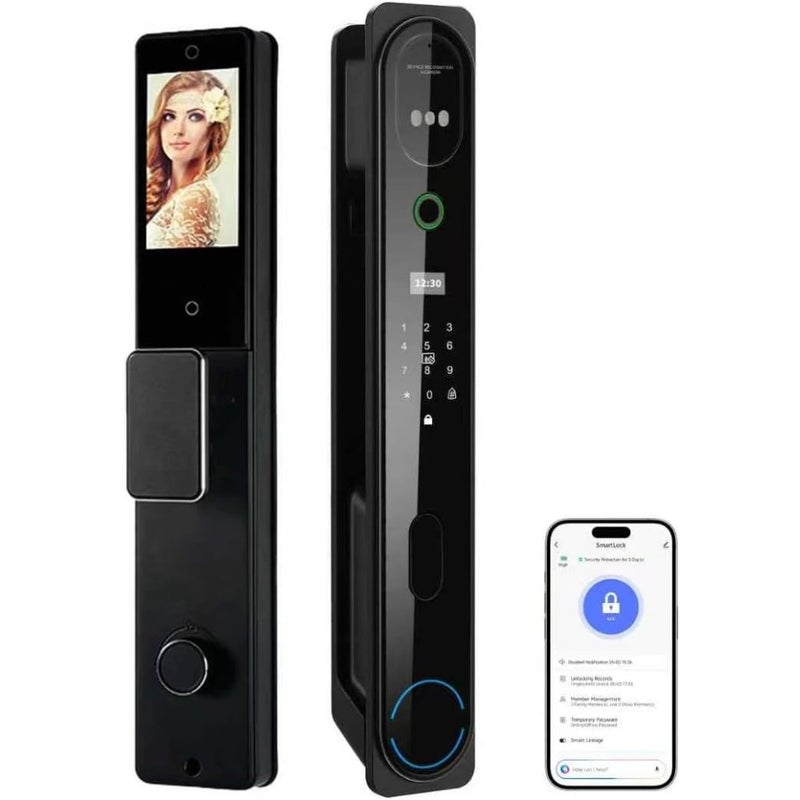 Smart Door Lock with Handle, Keyless Entry via Bluetooth, Tuya APP, 5-IC Cards, Codes, Keys, and Biometric Fingerprint for Home, Apartment, Office, Hotel, Bedroom H21 - Image 1