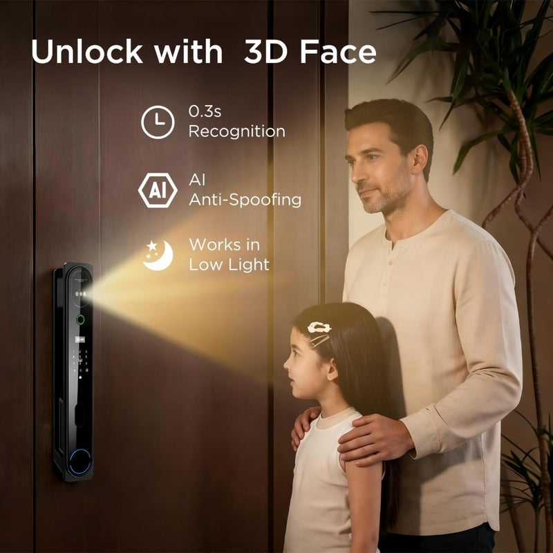 Smart Door Lock with Handle, Keyless Entry via Bluetooth, Tuya APP, 5-IC Cards, Codes, Keys, and Biometric Fingerprint for Home, Apartment, Office, Hotel, Bedroom H21 - Image 2