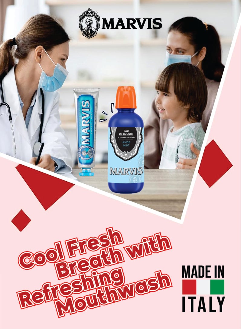 Marvis Oral Care Duo – Aquatic Mint Fluoride Toothpaste 85ml + Anise Mint Mouthwash 400ml, Fresh Breath & Daily Hygiene Set - Image 2