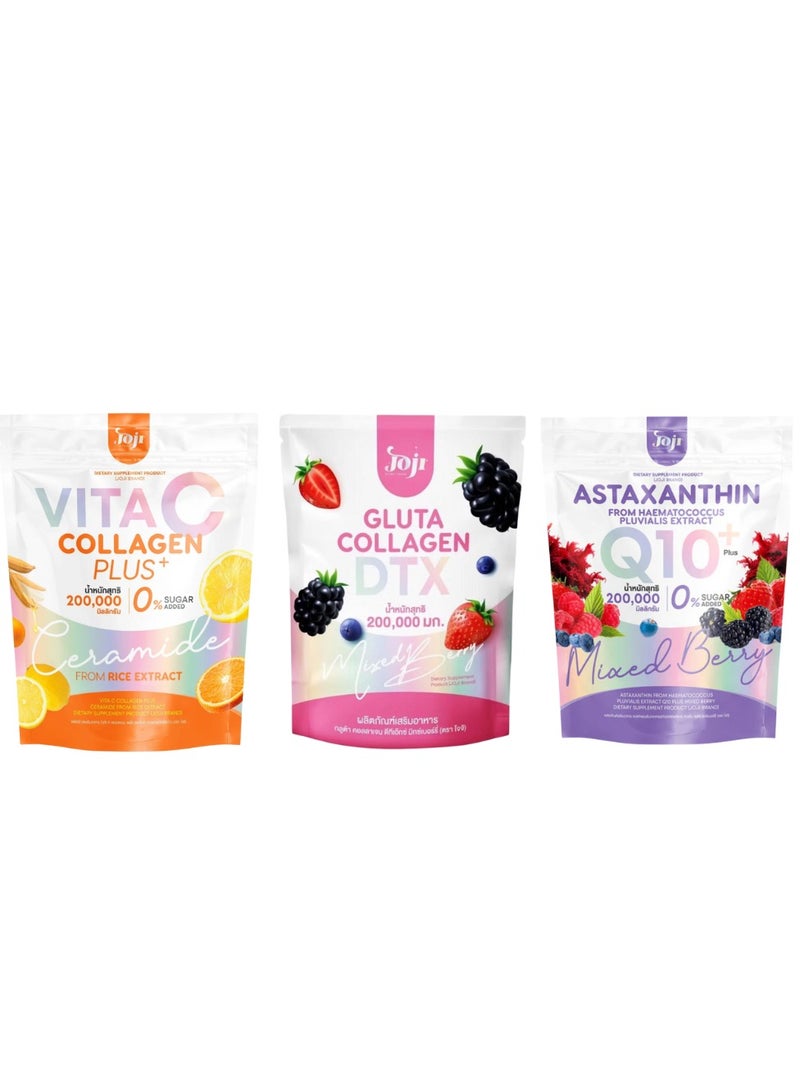 JOJI Pack of 3 Collagen Dtx Mixed Berry Q10 Plus And Vita C Collagen Plus - Image 1