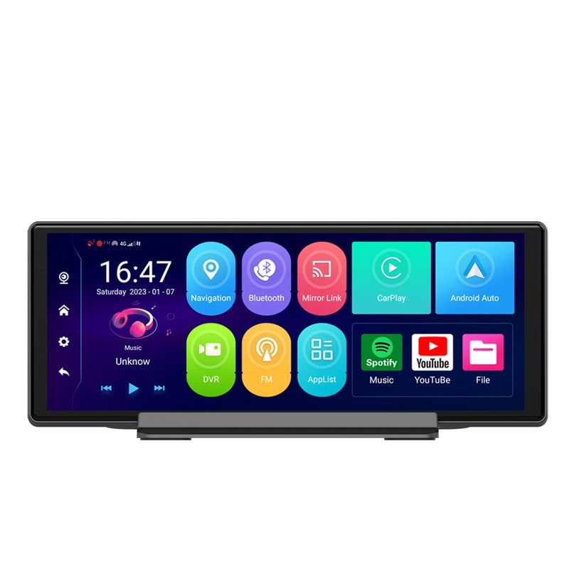 10.26 Inch Dual Camera Car DVR Android 10.0 GPS Navigation Driving Recording Multi-Language Center Console Display for CarPlay Android Auto Built-in FM WIFI Support Night-Vision/ADAS/Parking - Image 1