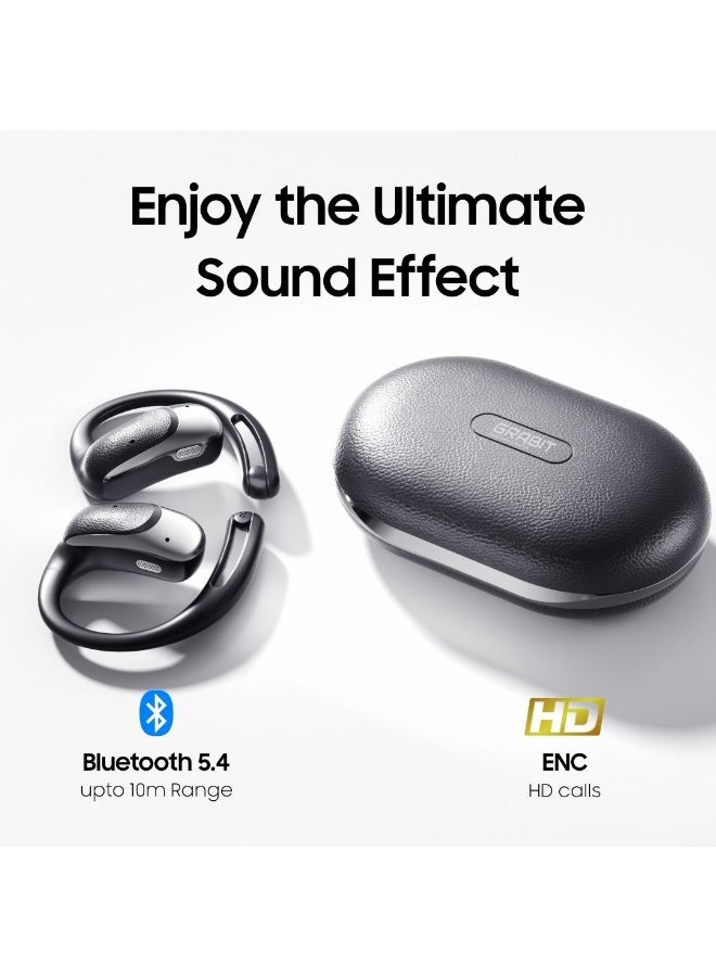 GRABIT G-AERO Open-Ear Wireless Earbuds, Bluetooth 5.4, ENC HD Calling, 8-12H Playtime, 15×10mm Directional Drivers, Lightweight Ear-Hook Design, Fast Charging – Deep Blue - Image 5