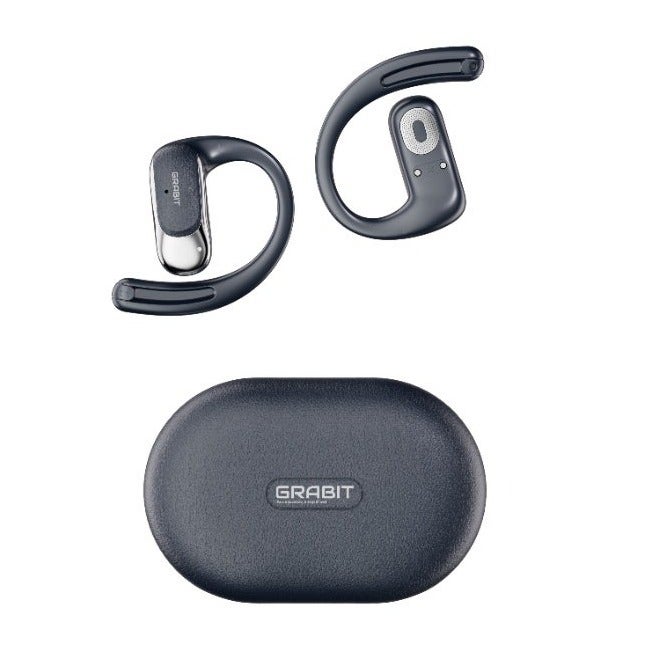 GRABIT G-AERO Open-Ear Wireless Earbuds, Bluetooth 5.4, ENC HD Calling, 30H + Playtime, 15×10mm Directional Drivers, Lightweight Ear-Hook Design, Fast Charging – Deep Blue - Image 1