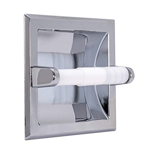 EZ-FLO 15209 Recessed Bathroom Toilet Paper Holder and Roller, Chrome - Image 2