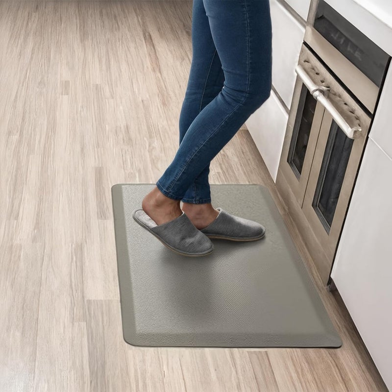 More Decor Anti Fatigue Kitchen Mats for Floor | Padded Kitchen Rugs | Non Slip, Cushioned Standing Desk Mat | Waterproof Floor Mat for Home and Office | 17.3" x 28" X 0.47", Grey, 1-Pack | More Décor - Image 1