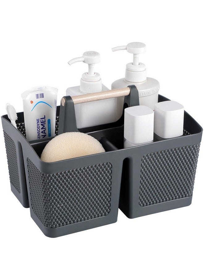 rejomiik rejomiik Portable Shower Caddy Basket Plastic Cleaning Caddy Organizer Storage Tote with Handle for Bathroom, College, Dorm Room Essentials, Grey  - Image 1