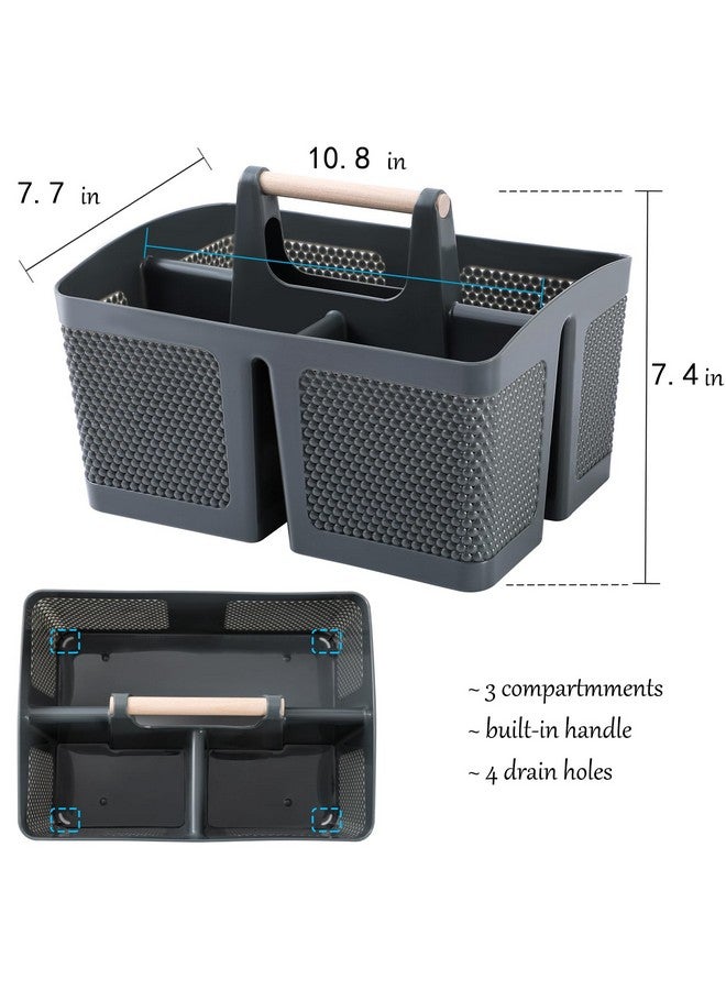 rejomiik rejomiik Portable Shower Caddy Basket Plastic Cleaning Caddy Organizer Storage Tote with Handle for Bathroom, College, Dorm Room Essentials, Grey  - Image 3