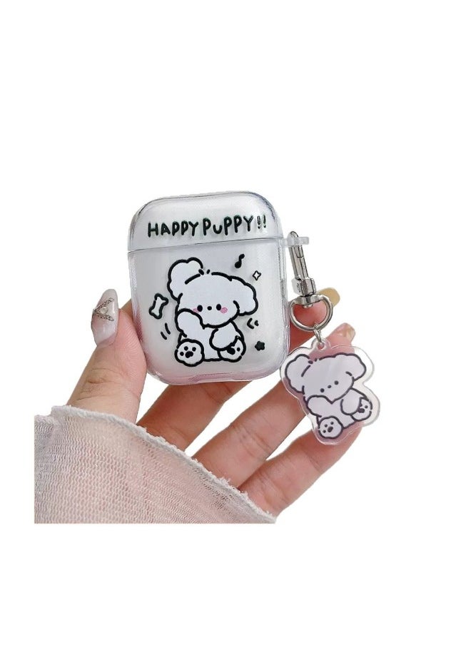 Generic - Building Blocks Dog Cartoon Suitable For Apple Airpods Wireless Bluetooth Headphone Case TPU Transparent Anti-fall Soft Case-Colour:Cute Puppy + Pendant (single Style Starting From 50)-Applicable Model:airpods 4 （2024） - Image 1
