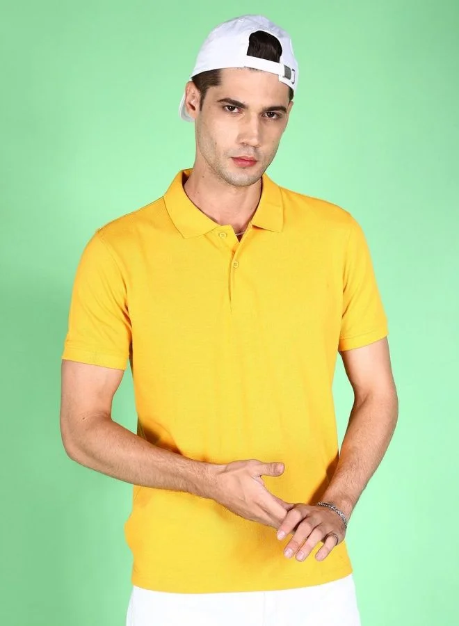 شركة المرآب الهندية Men Slim Fit Graphic Back Printed Polo Collar Tshirt