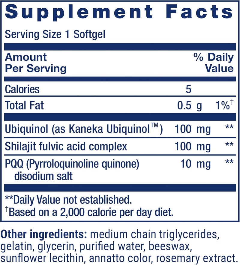 Life Extension Super Ubiquinol CoQ10 with PQQ CoQ10 PQQ shilajit heart health cellular energy support 8x better absorption glutenfree 100 mg 30 softgels - Image 3