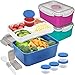 shopwithgreen shopwithgreen 64 OZ Salad Containers To Go for Lunch (3 Pack), Bento Box with Dressing Pots & 5-Compartment Removable  - Image 2