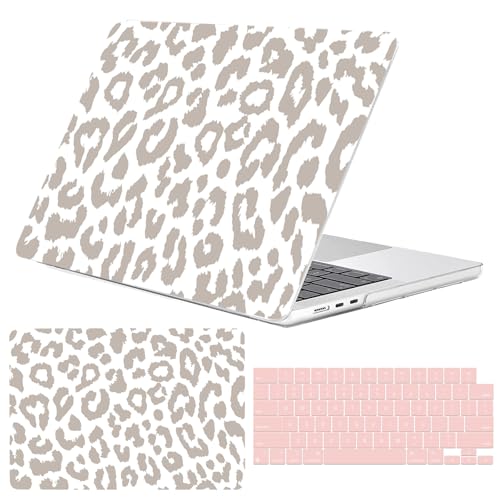 GABraden Compatible with MacBook Air 13.6 inch Case 2022-2025 Release M4 A3240 M3 A3113 M2 A2681,Sturdy Protective Laptop Hard Shell &Keyboard Cover for MacBook Air 13 inch Case（Grey Leopard Cheetah） - Image 1