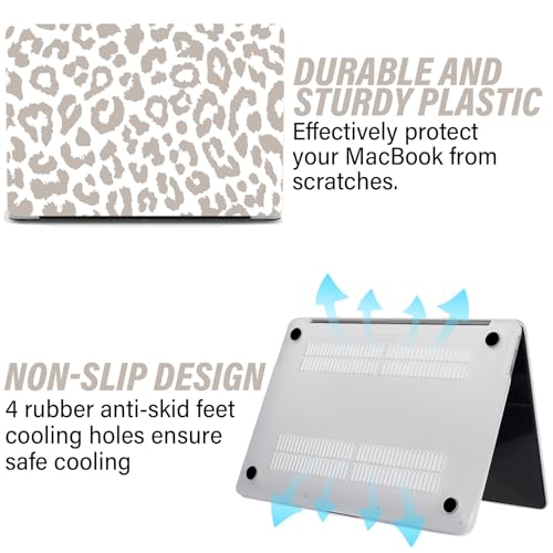 GABraden Compatible with MacBook Air 13.6 inch Case 2022-2025 Release M4 A3240 M3 A3113 M2 A2681,Sturdy Protective Laptop Hard Shell &Keyboard Cover for MacBook Air 13 inch Case（Grey Leopard Cheetah） - Image 5