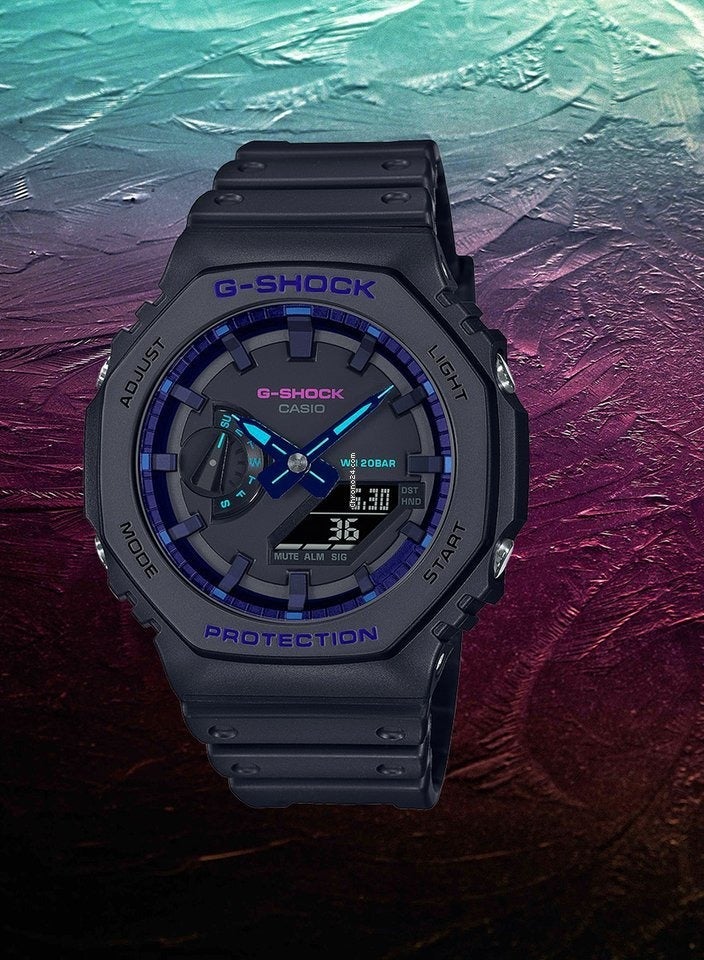 G-SHOCK Men's Analog-Digital Watch Black Resin Band Watch GA-2100VB-1ADR - Image 4
