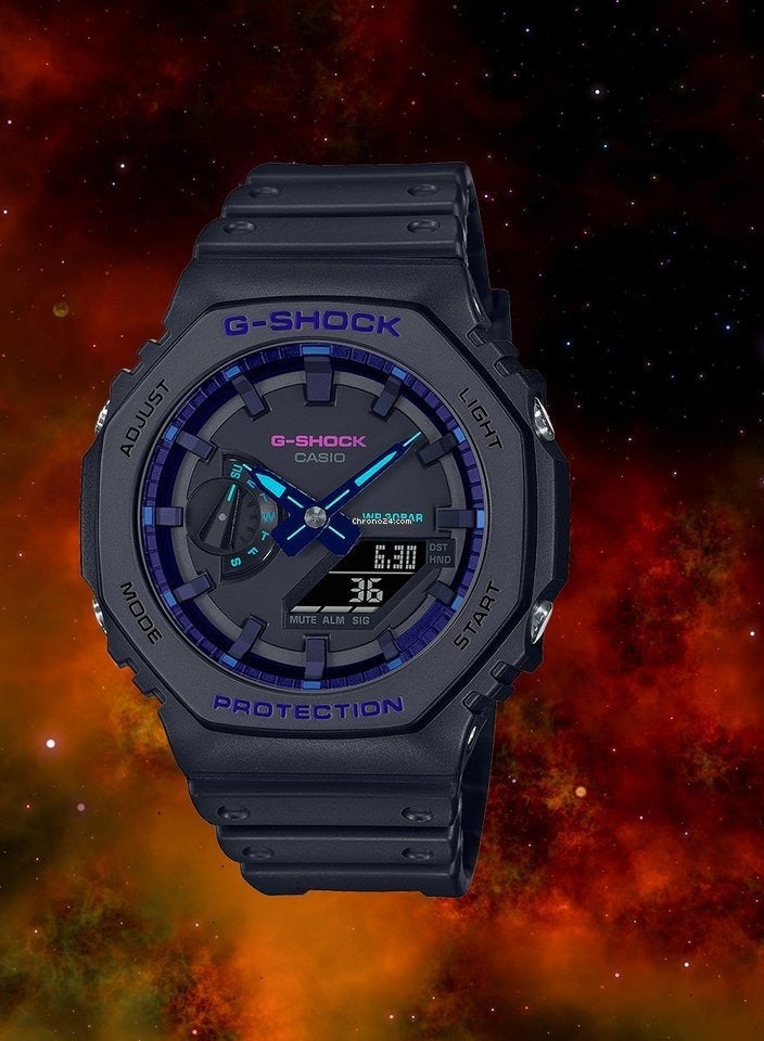 G-SHOCK Men's Analog-Digital Watch Black Resin Band Watch GA-2100VB-1ADR - Image 5