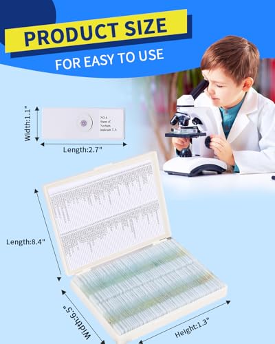 JECONE 120-Pcs Microscope Slides with Specimens,Plant, Animal, Algae,etc,Educational Microscope Slides and Covers for Young Scientists,Perfect for Biology Class and Experiments - Image 5