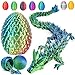 HEFANDAISHU Easter Dragon Eggs with Dragon Inside 12in 3D Printed Dragon Easter EggBasket Essentials StuffersPrefilled Easter Egg Filled with ToyBasket StuffersFidget Toy for Kid boyLaserGreen - Image 2