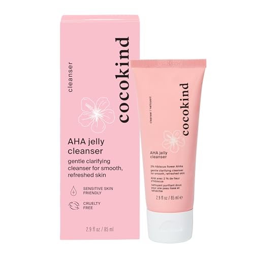 Cocokind AHA Jelly Cleanser Gentle Face Wash and AHA BHA Cleanser with Hyaluronic Acid Exfoliating Face Wash for Oily Skin